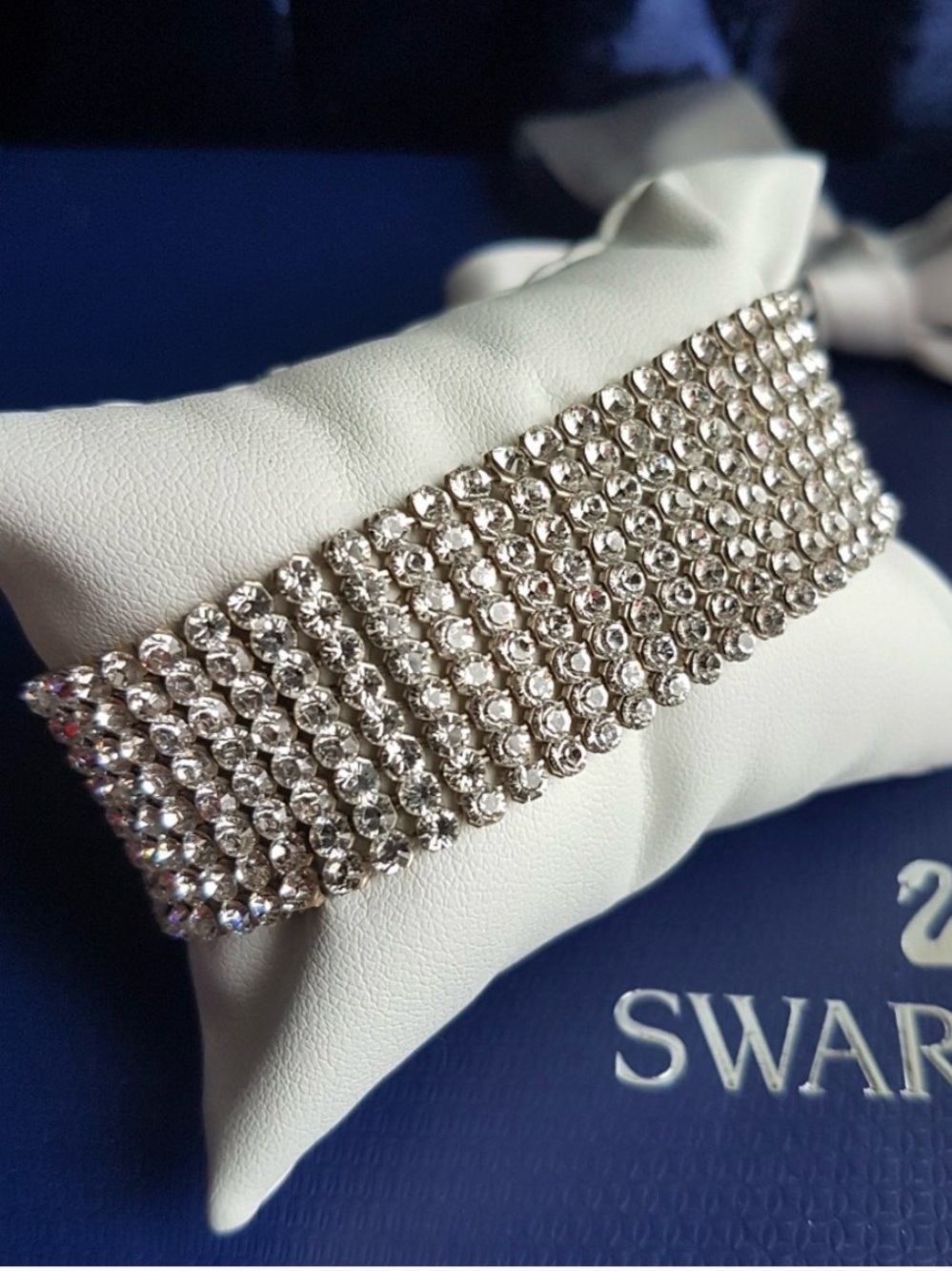 AUTHENTIC Swarovski Clear Crystal Wide Mesh Tennis Bracelet